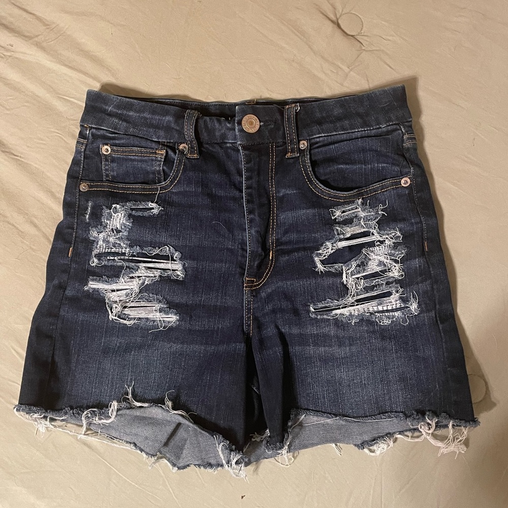 American Eagle curvy distressed jeans shorts